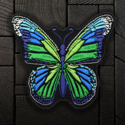 Parche de manga de velcro / termoadhesivo bordado con alas de mariposa con nudo